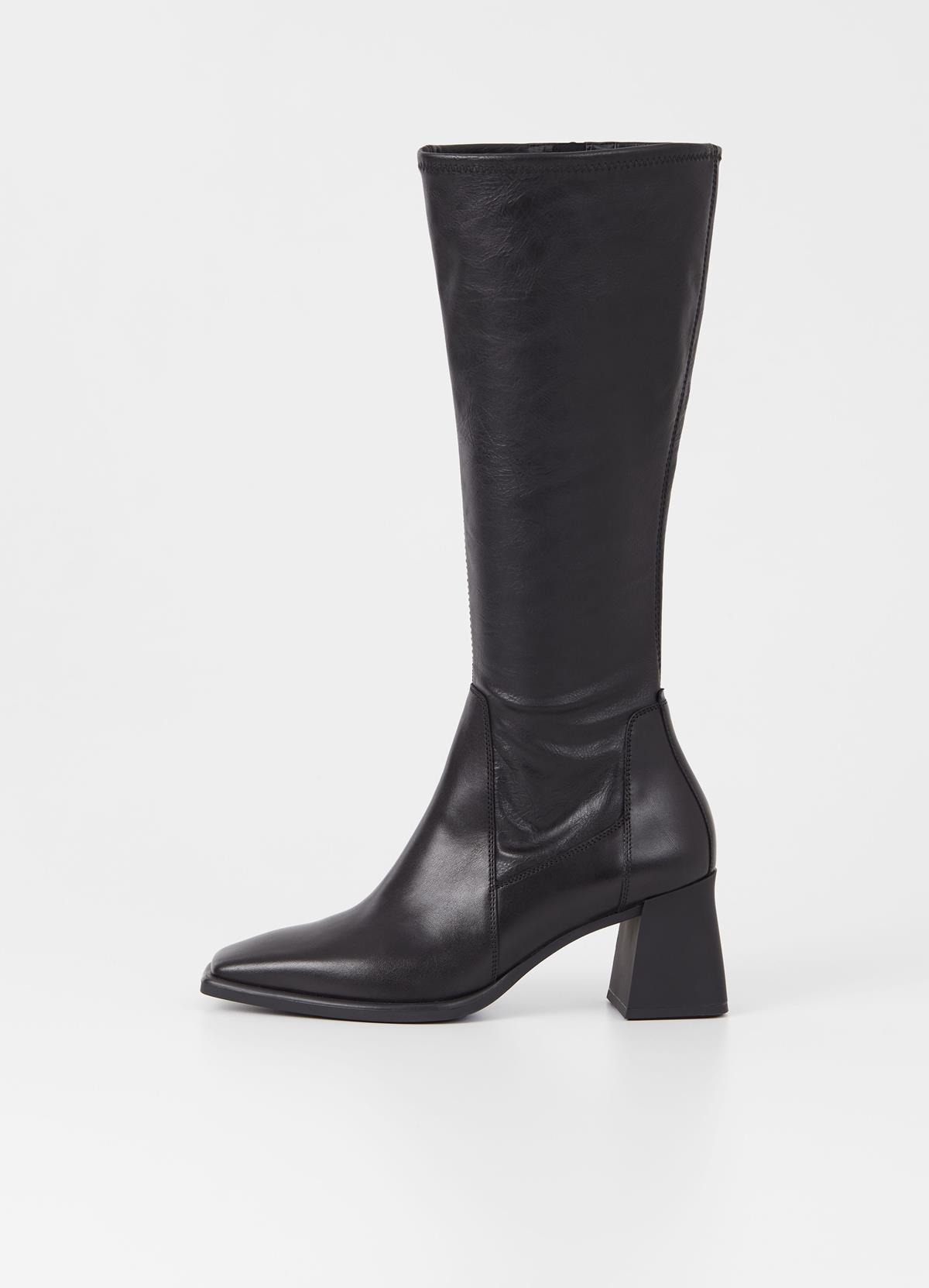 Hedda tall boots | Tall boots | Black | Leather/Comb | Woman