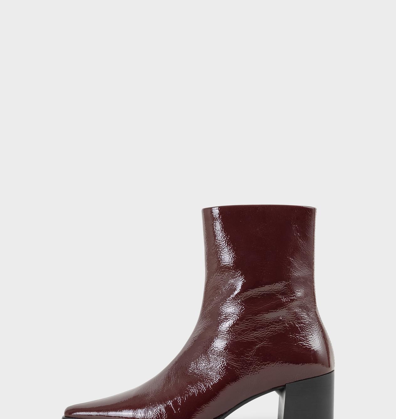 Patent leather boots red best sale