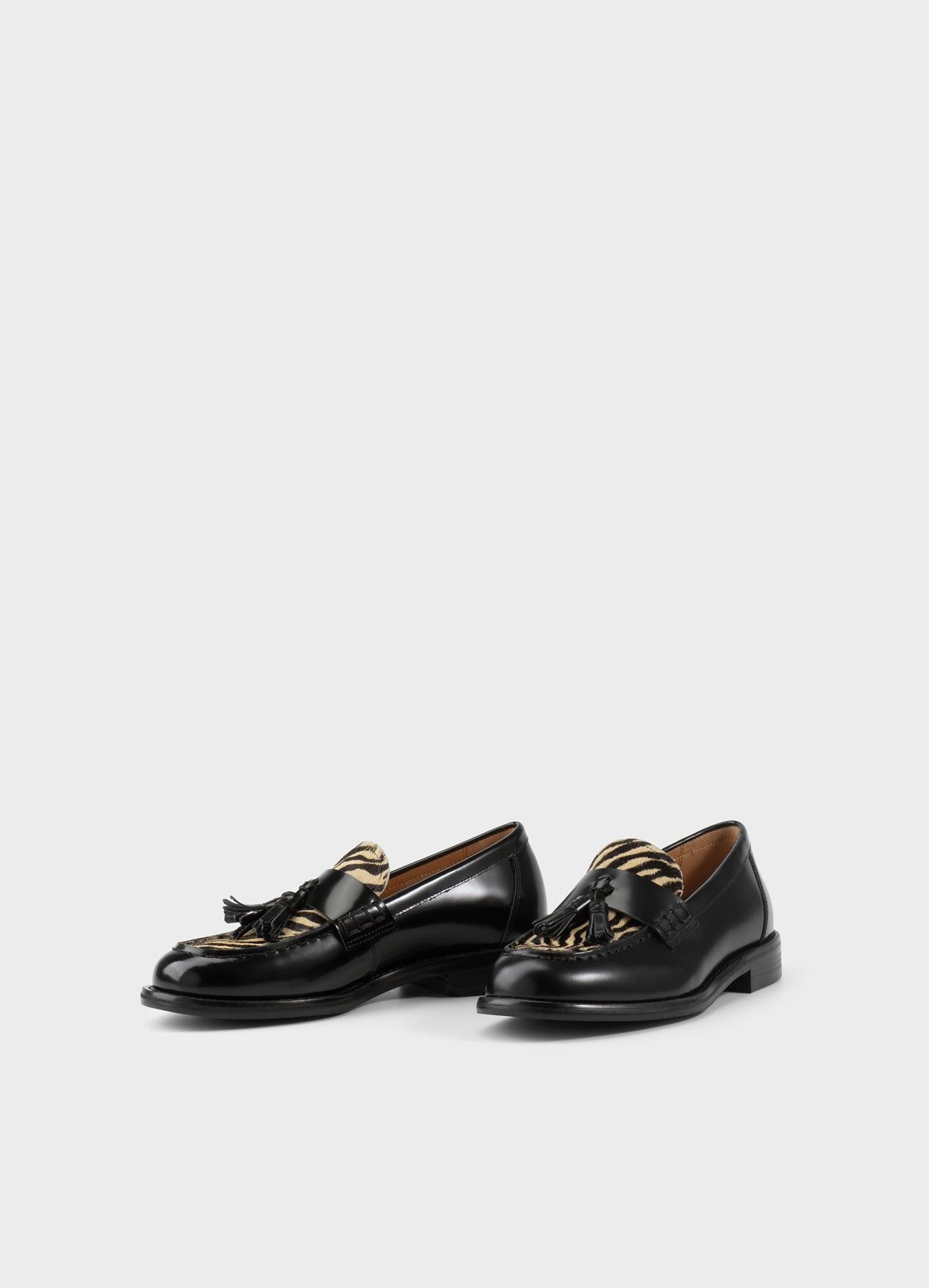 Vagabond Black Leather Linn Loafers with Tassel Linn loafers | Loafers | Black | Leather/Hair-On-Leather  main image 2