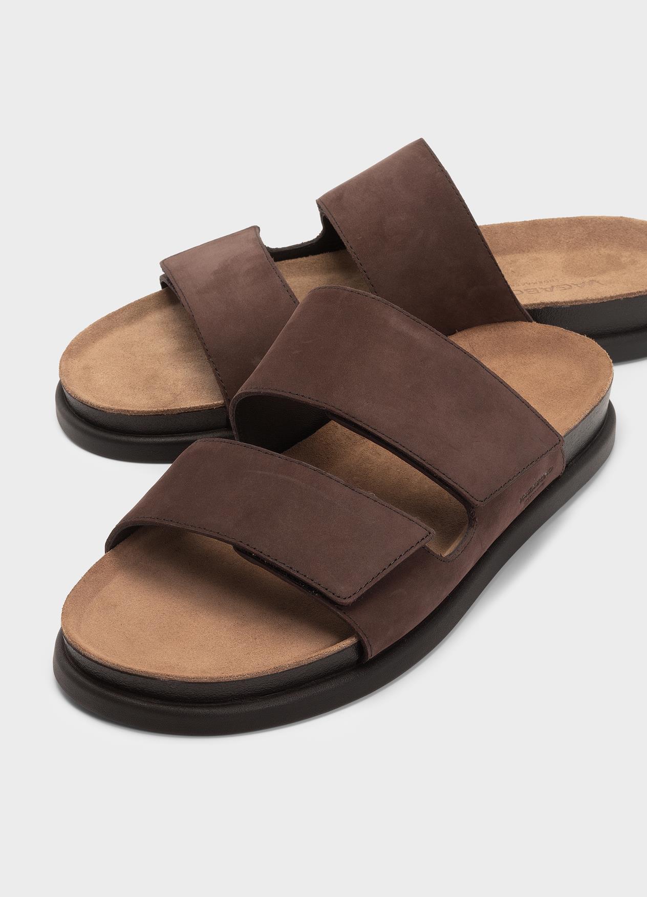 Vagabond Shoemakers Kevin Leather Slide Sandal Men\'s Chocolate Size US9 EU42 Vagabond chocolate brown woven leather Effie pool slides  main image 2
