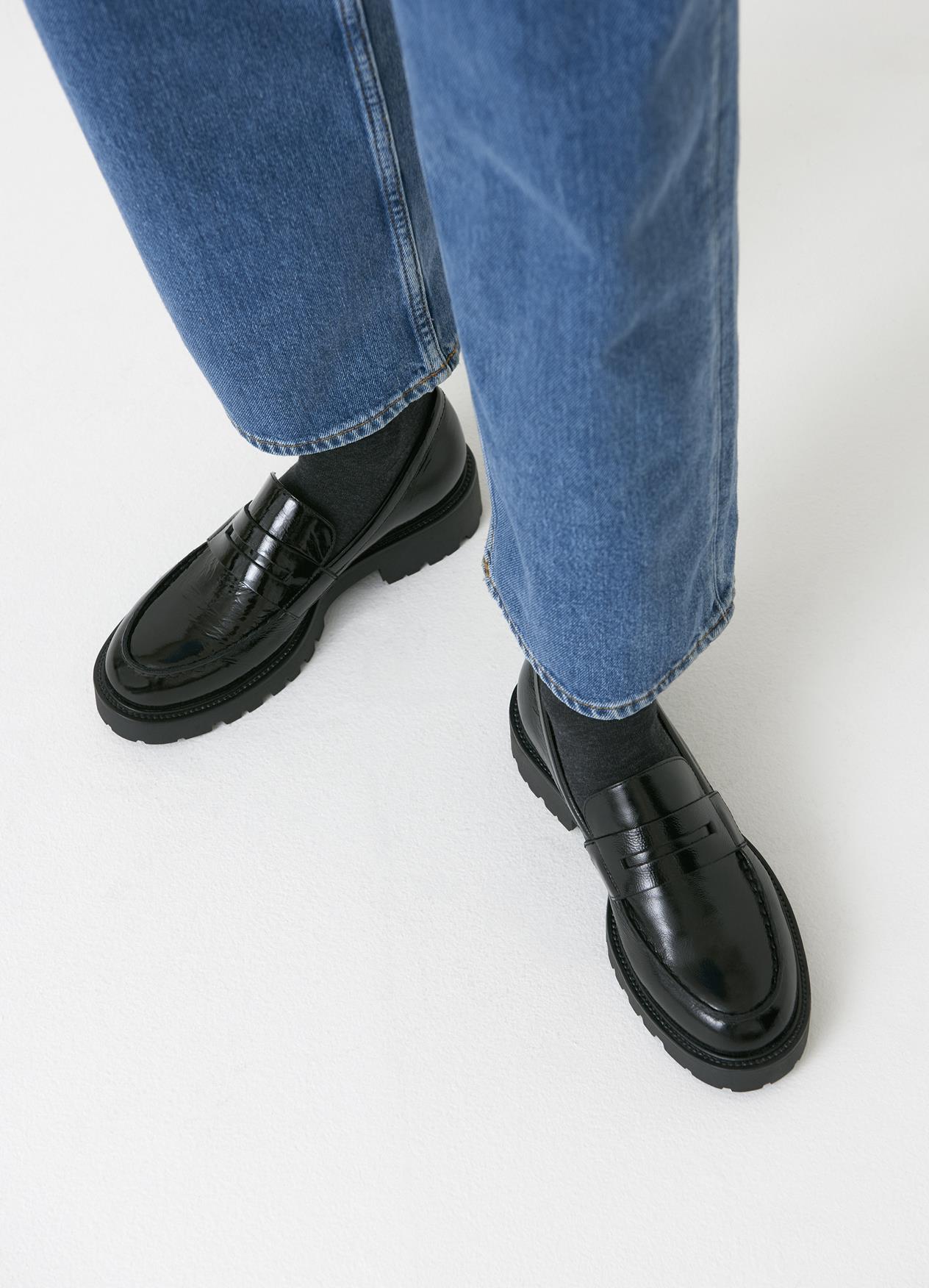 Vagabond Shoemakers Kenova Black Leather Penny Loafers Chunky Lug Sole EU36/US6 Amazon.com | Vagabond Shoemakers Kenova Crinkled Patent  main image 2
