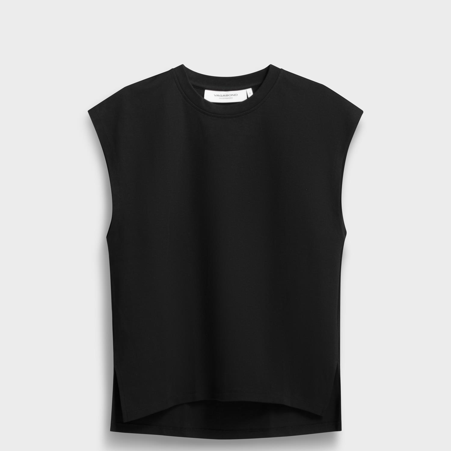 Vagabond Boxy Tank Top - Donna Nero Tessuto