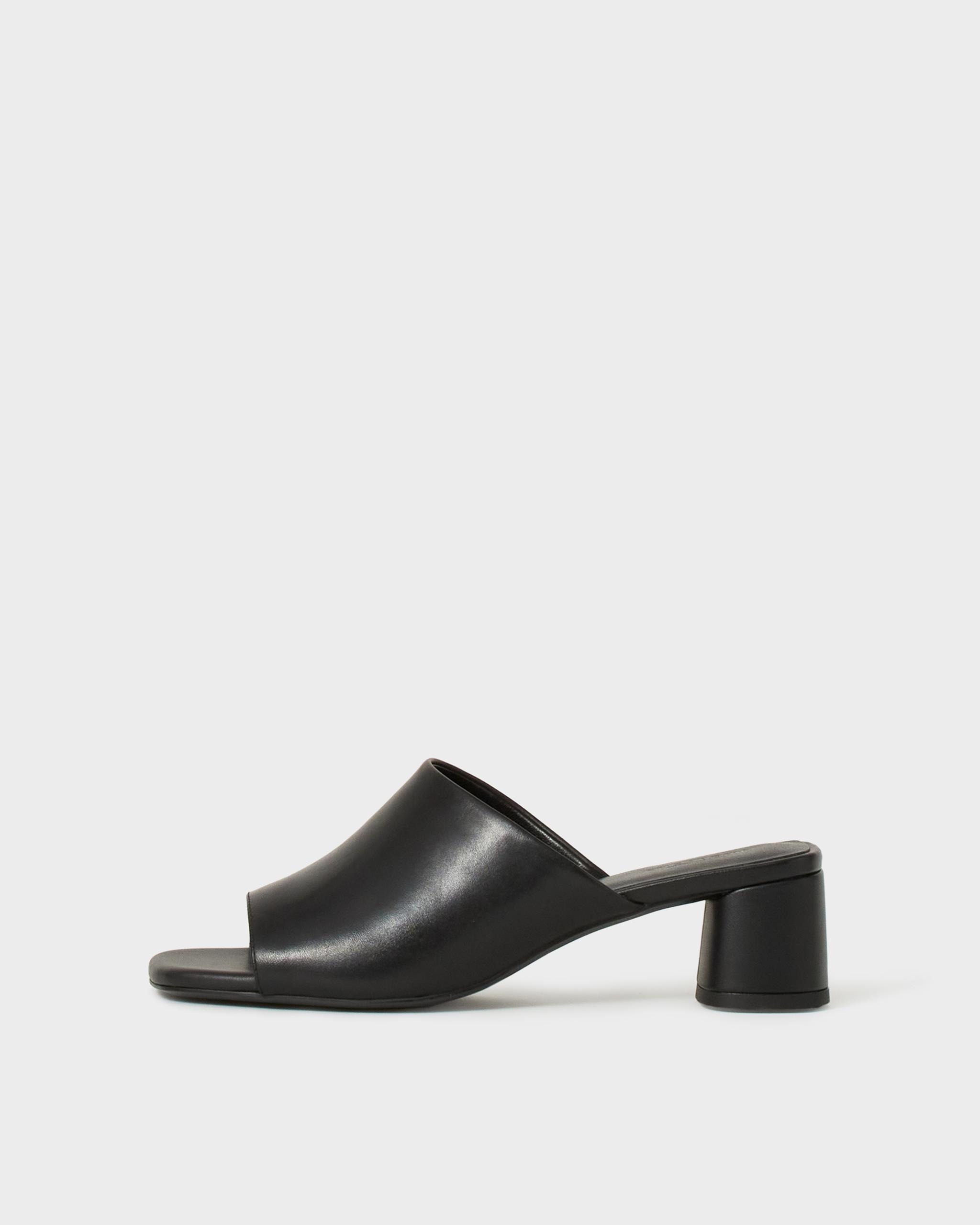 Piper mules Svart, Skinn