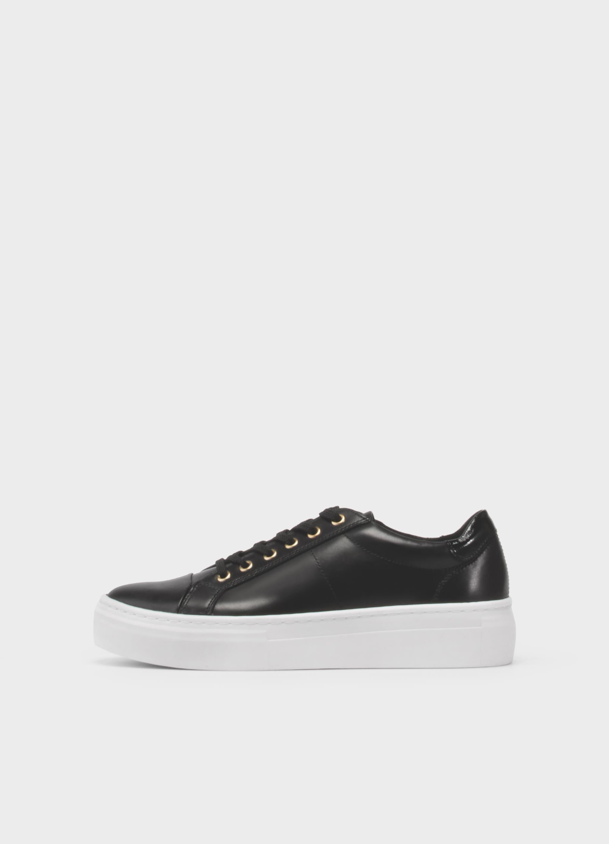 ハコブネ Zoe platform sneakers | Sneakers | Black | Leather | Woman | Vagabond