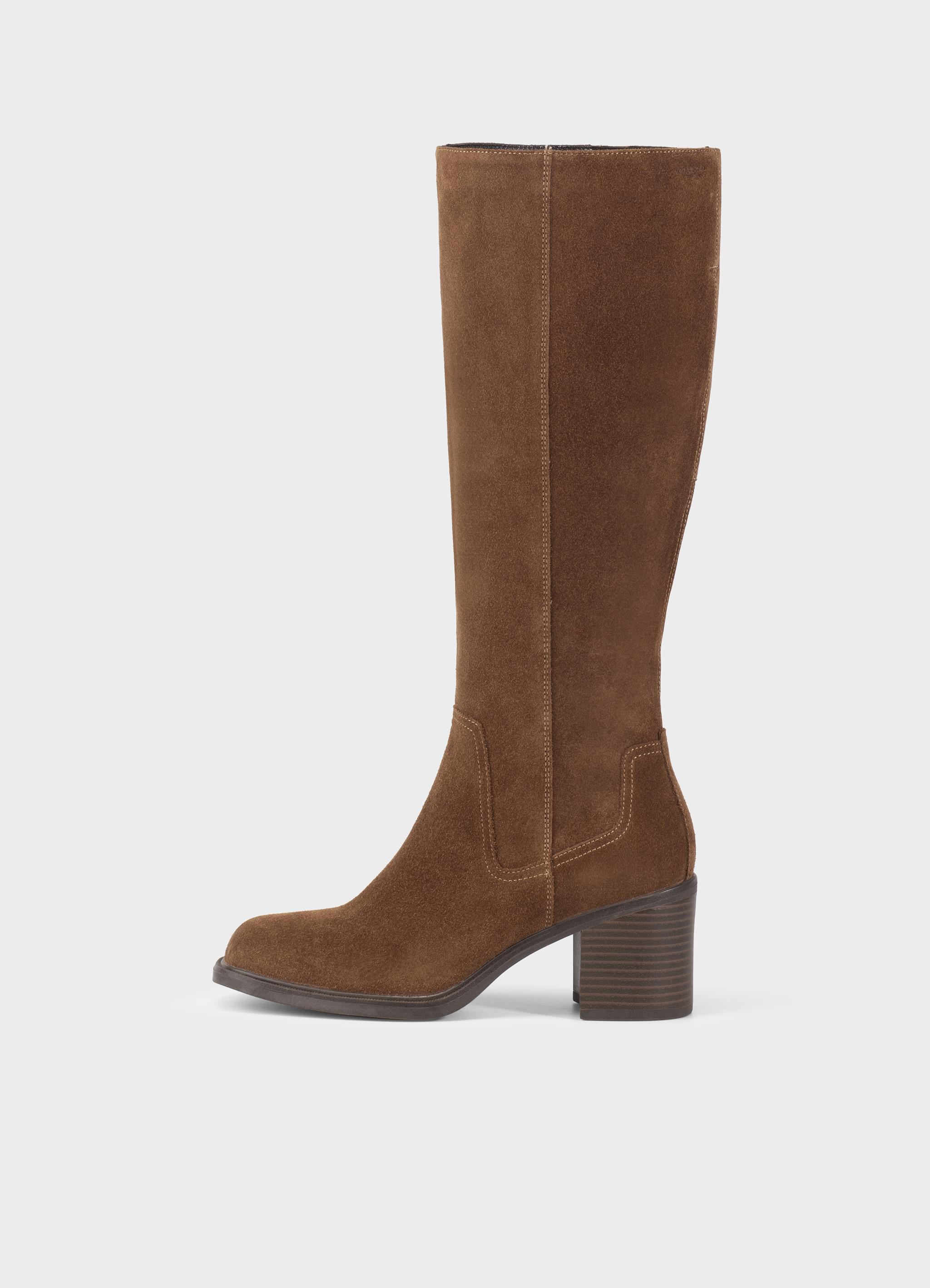 Bottes Western Crown Vintage En Daim Marron Taille 7.5 US - Bottes Hautes à Enfiler, Style Cowboy Vintage