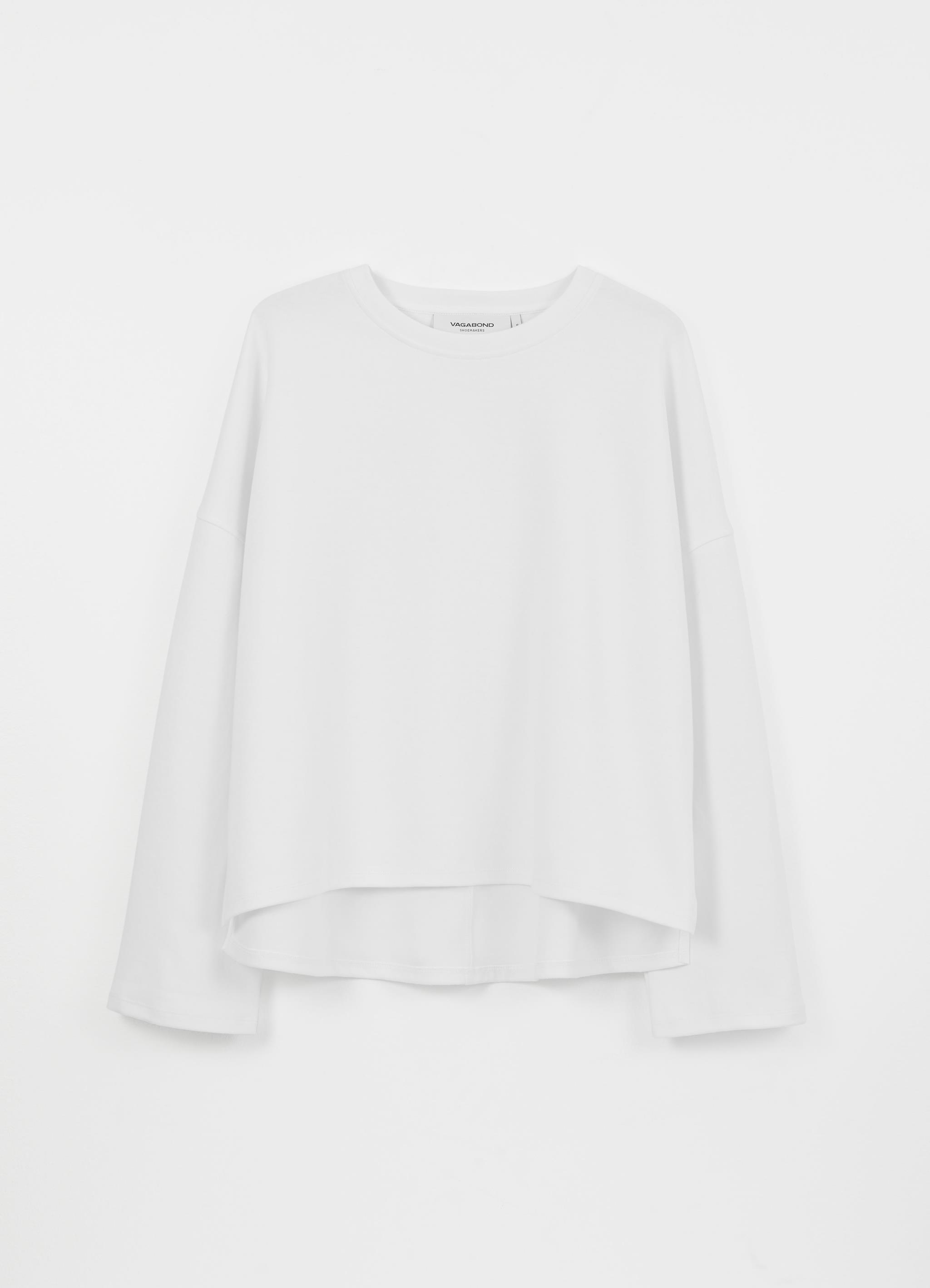 Boxy long sleeve t-shirt w | Long sleeve t-shirt | White
