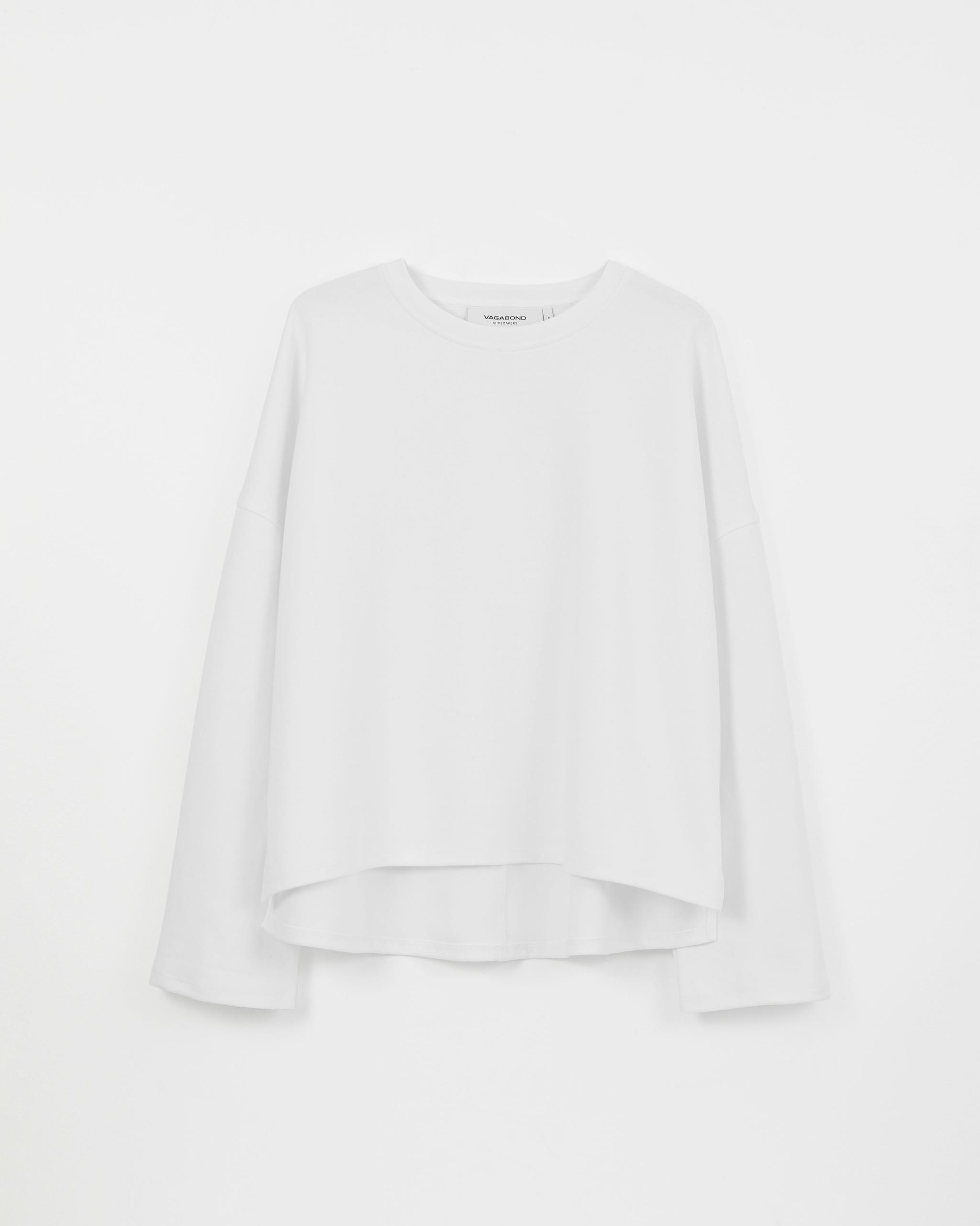 Boxy long sleeve t-shırt w Whıte, Textıle