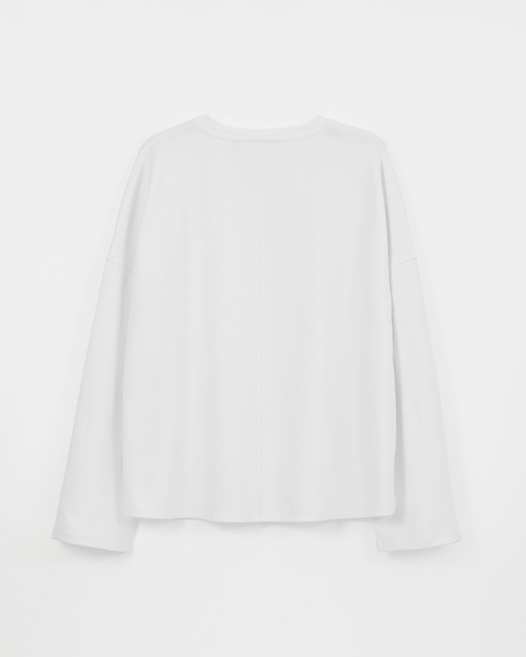 Boxy long sleeve t-shırt w Whıte, Textıle