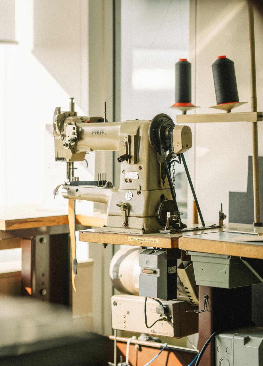 Sewing machine in sunlight at Vagabond’s design studio