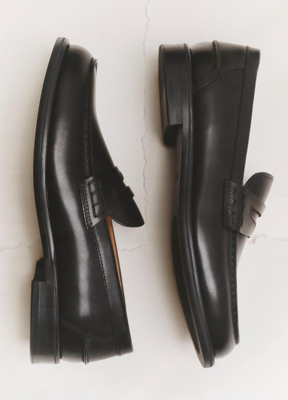 A picture of a pair of Steven loafers in profile on a white background