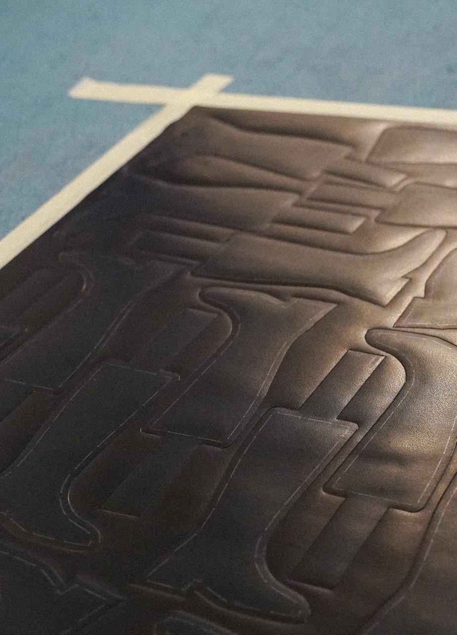 Embossed leather sheet showing multiple boot-shaped outlines.