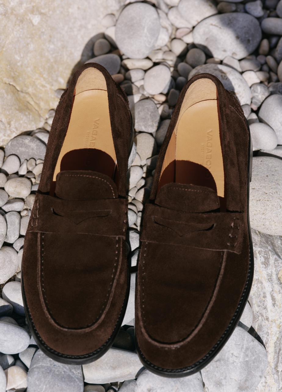Steven loafer dark brown suede