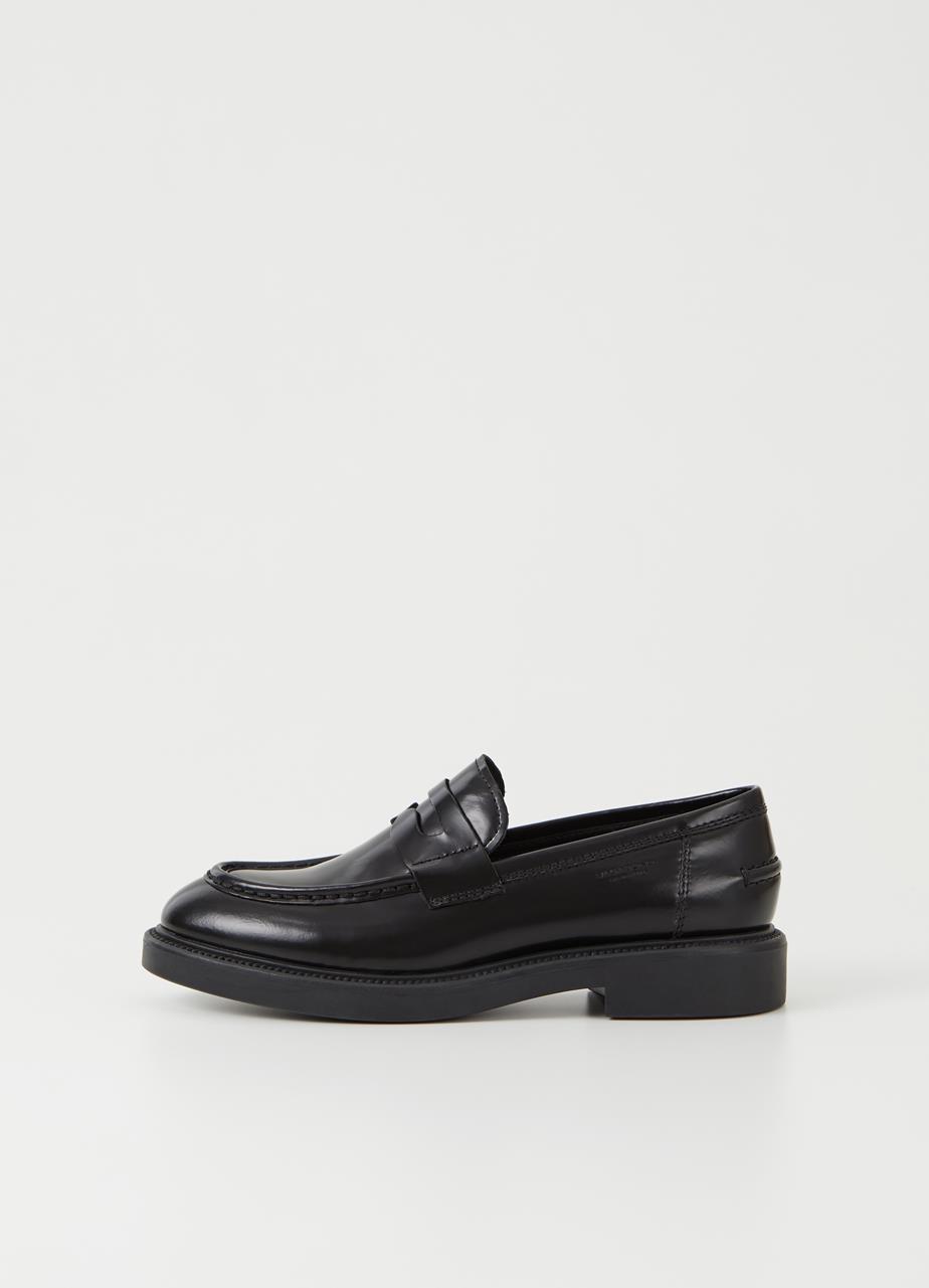 Alex w loafer Black polished leather