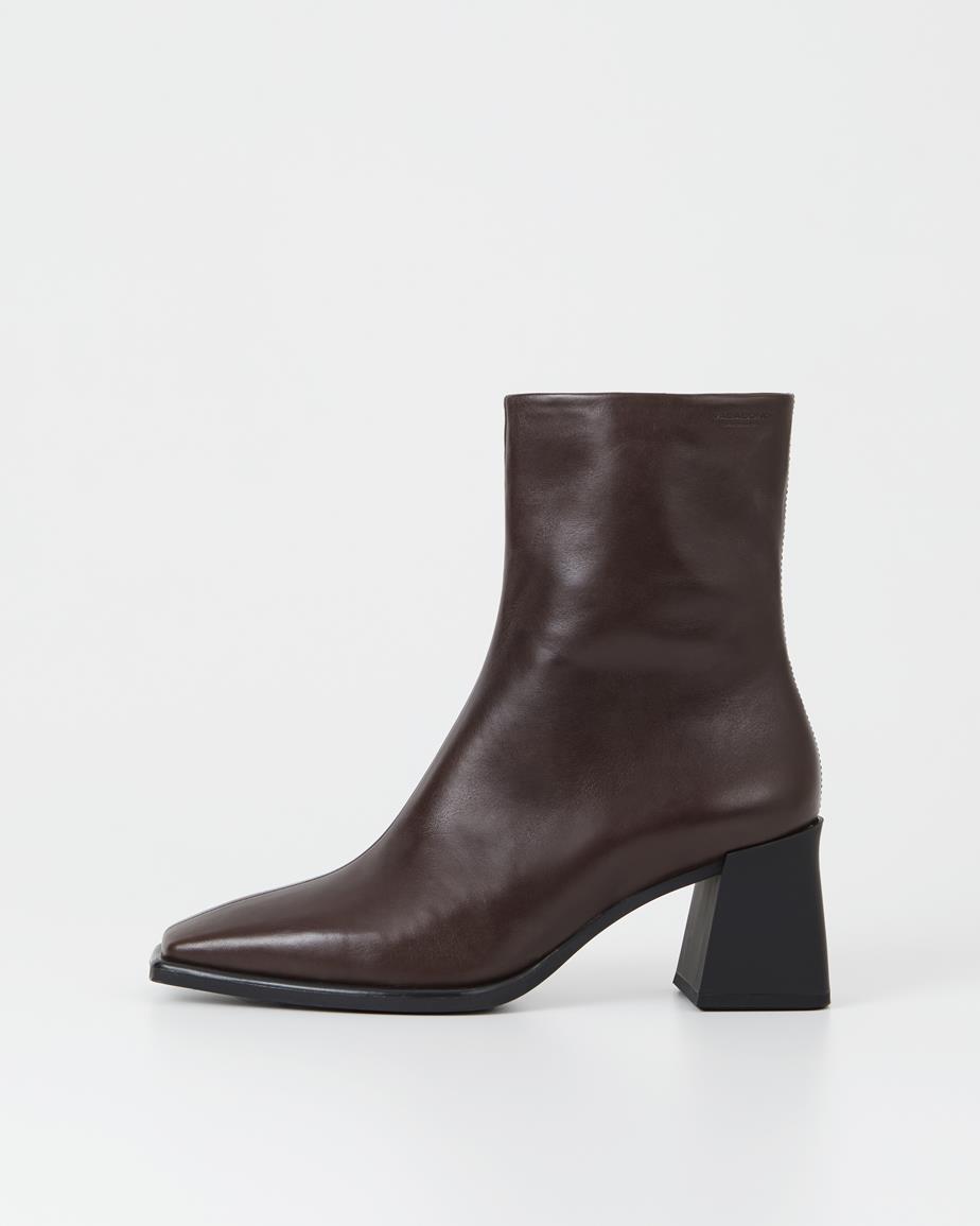 Hedda ankle boots Dark Brown, Leather