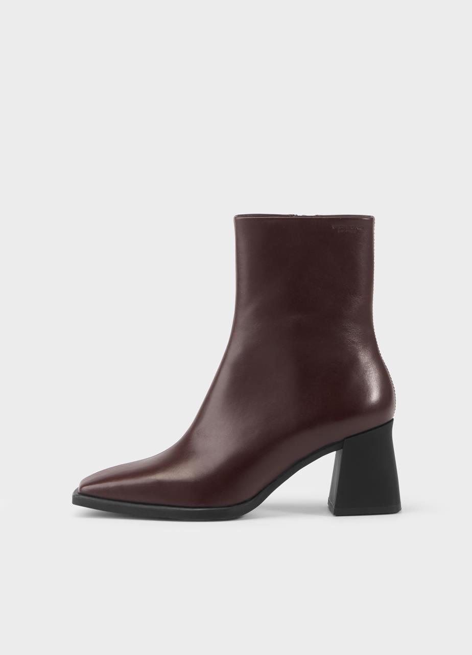 Hedda ankelboots Mörkrött, Skinn