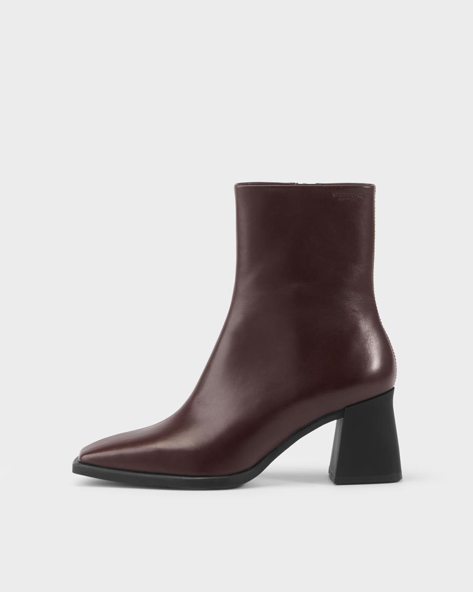 Hedda ankle boots Dark Red, Leather