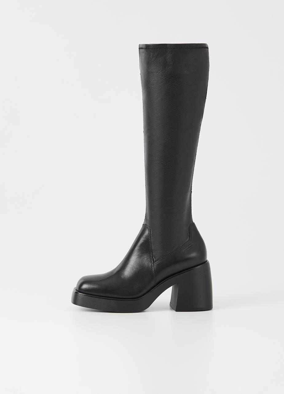 Brooke tall boots Black leather/comb