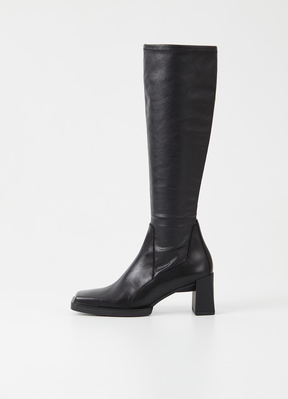 Edwına tall boots Black leather/synthetıc stretch