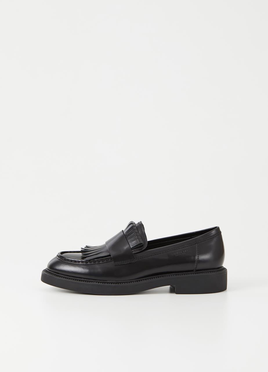 Alex w loafer Preto couro polido