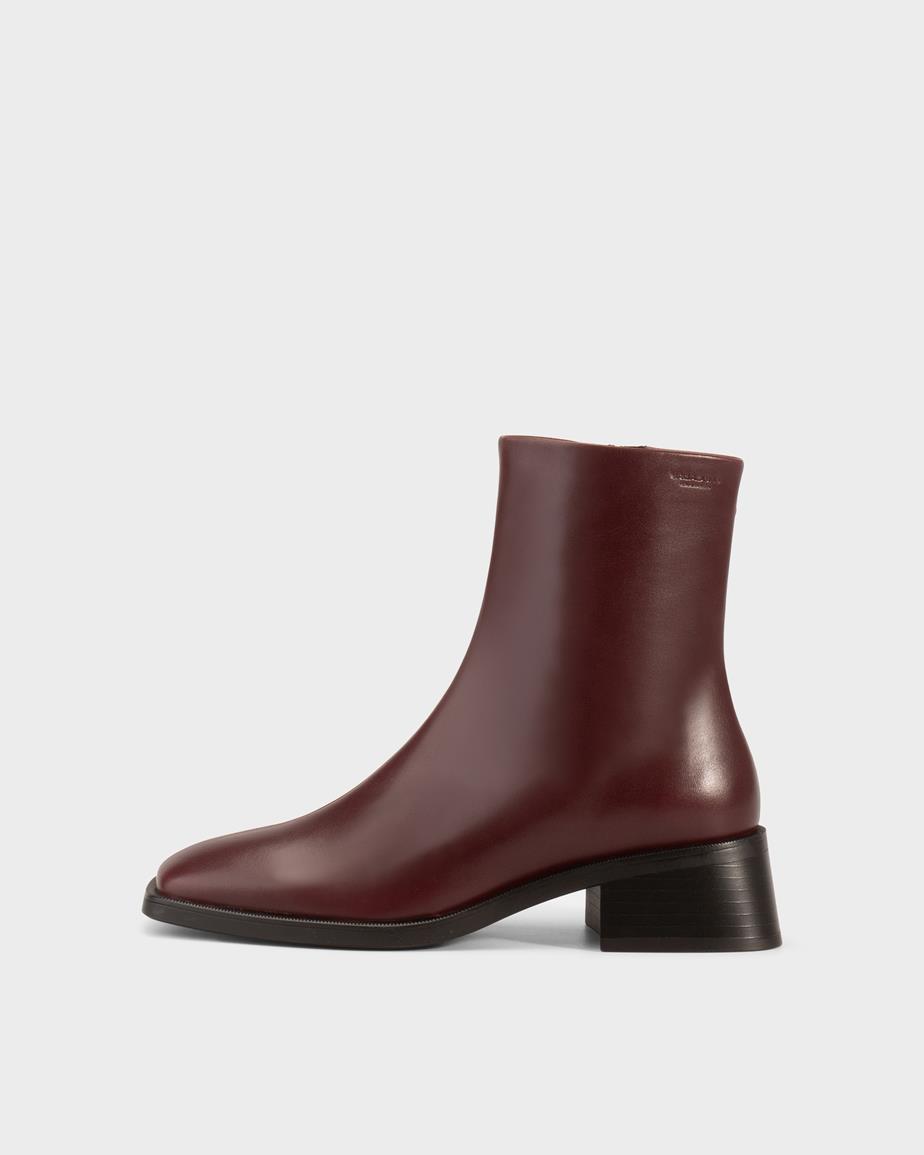 Blanca ankle boots Dark Red, Leather