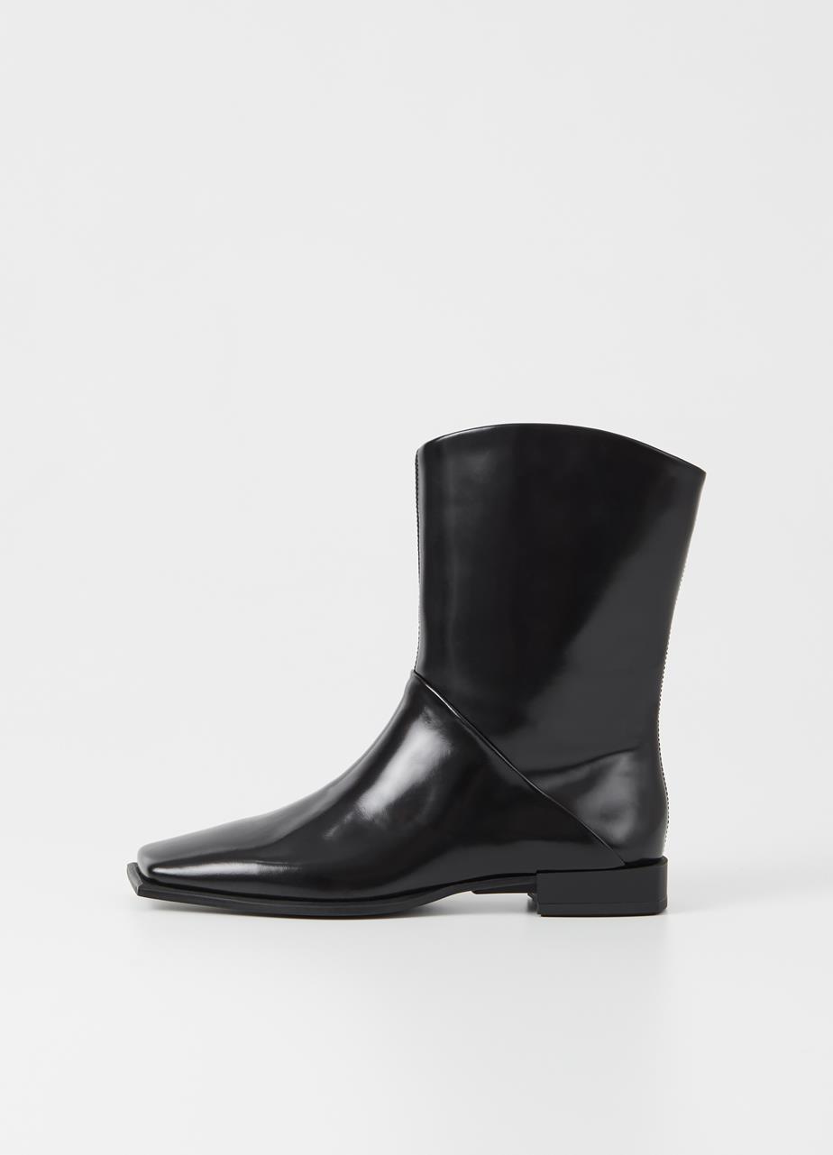 Salma boots Black polished leather