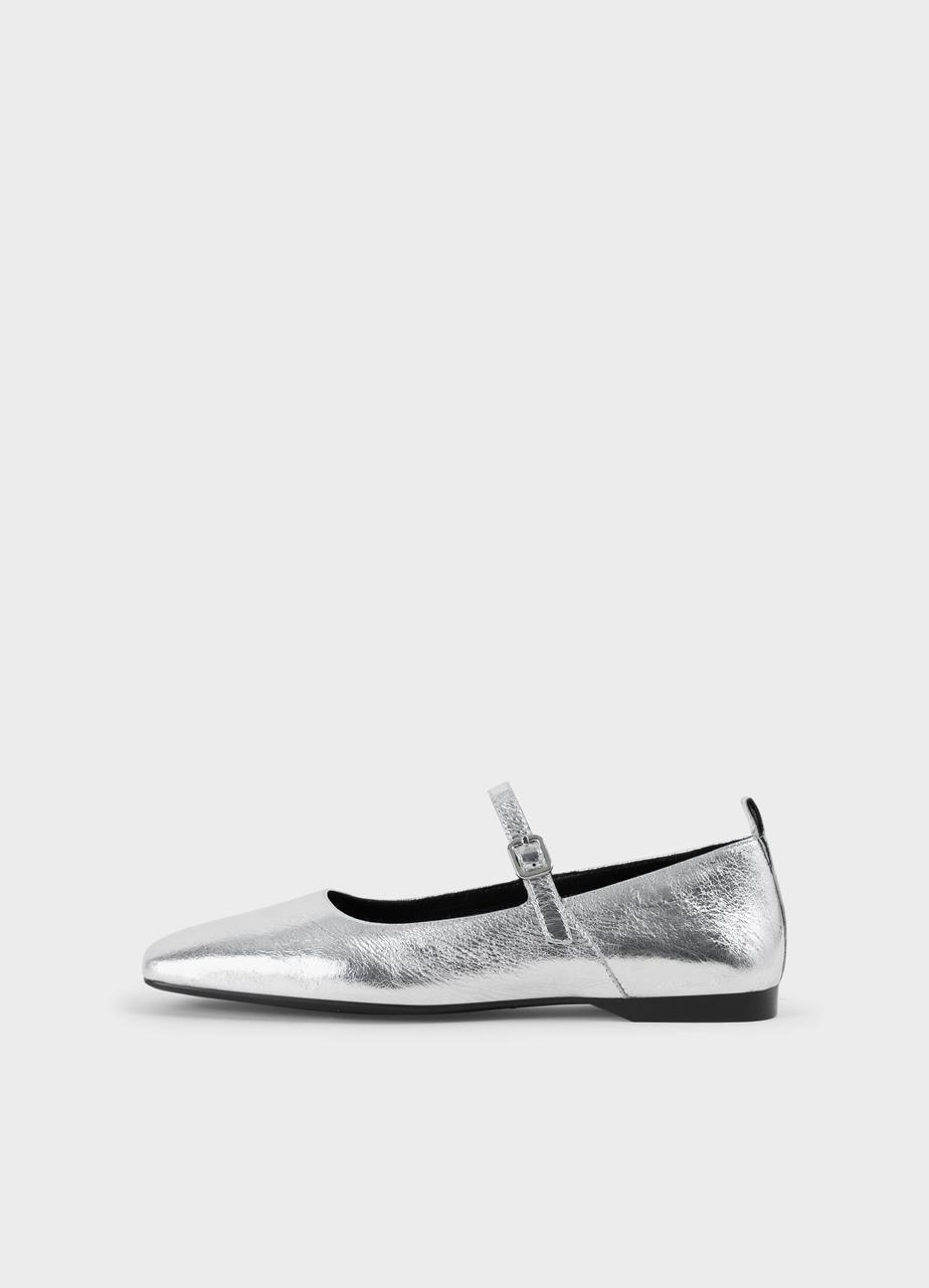 Delia lage schoenen Zilver metallic leer