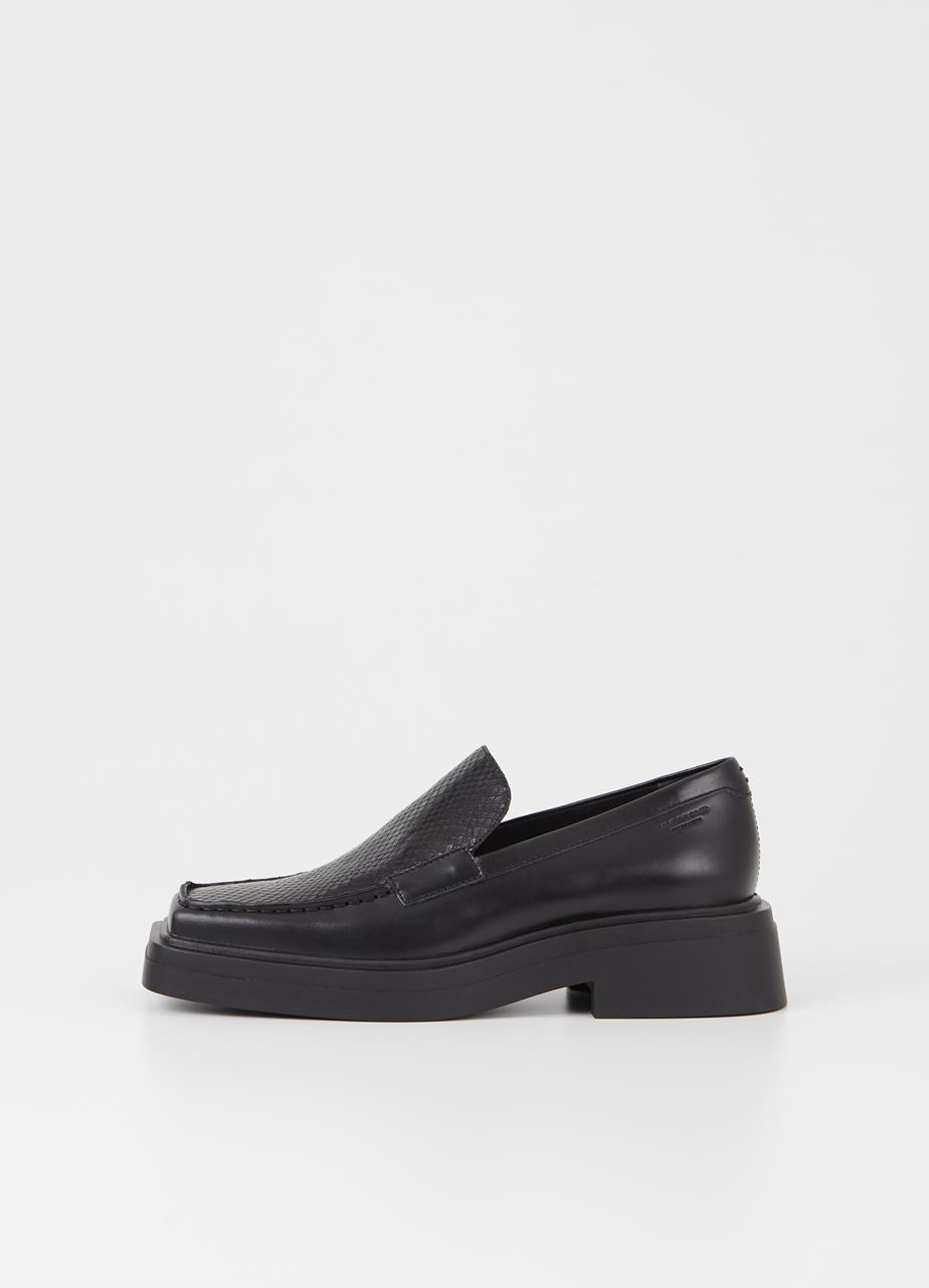 Eyra loafer Black leather/embossed