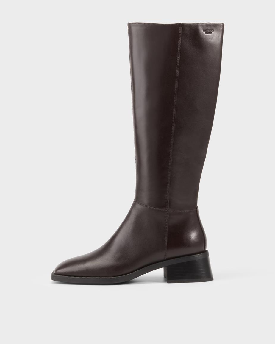 Blanca tall boots Dark Brown, Leather