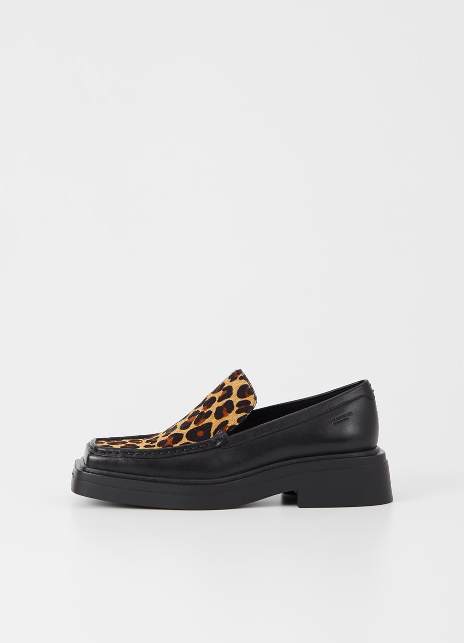 Eyra loafer Black leather/printed pony leather