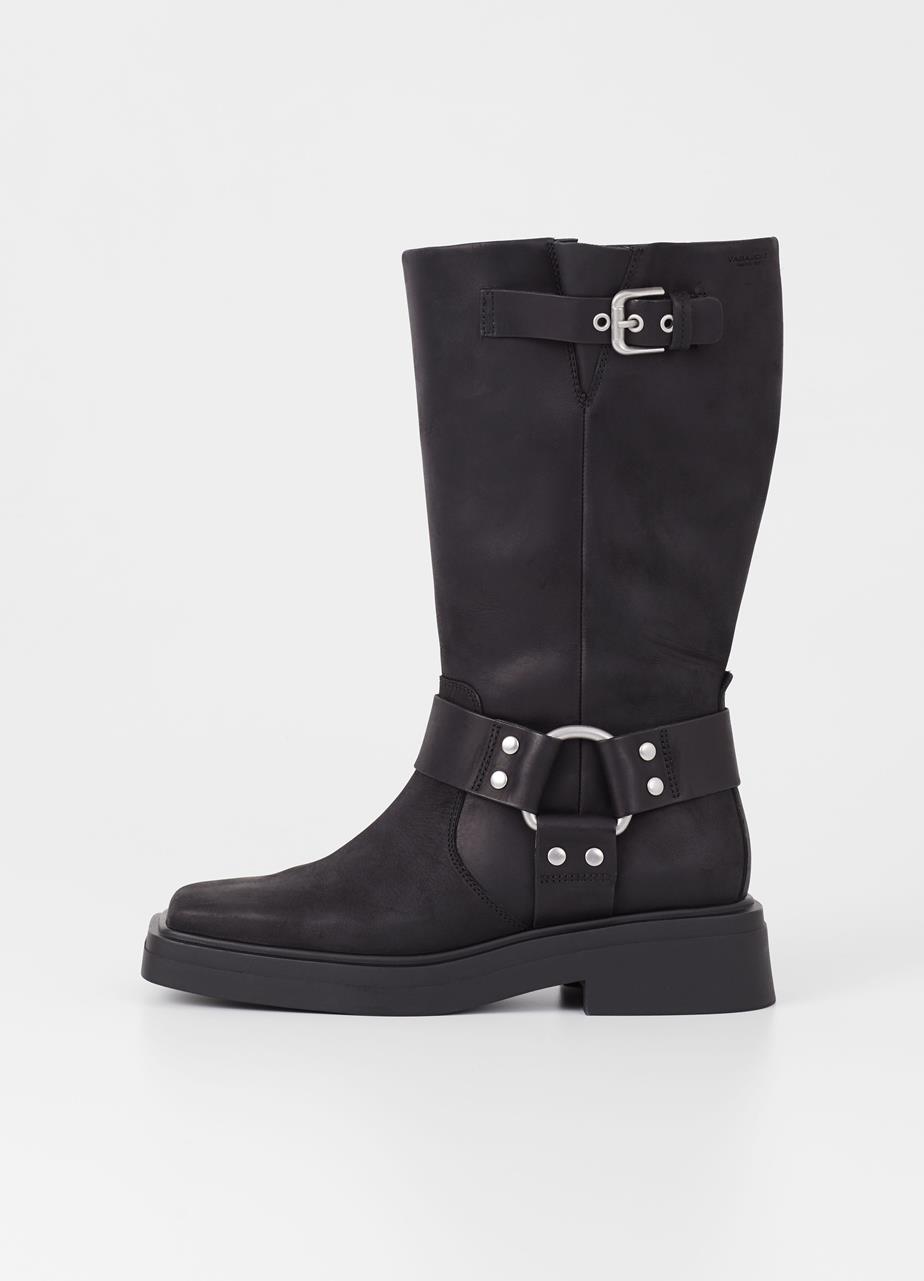 Eyra botas de cano alto Preto nobuck oleado