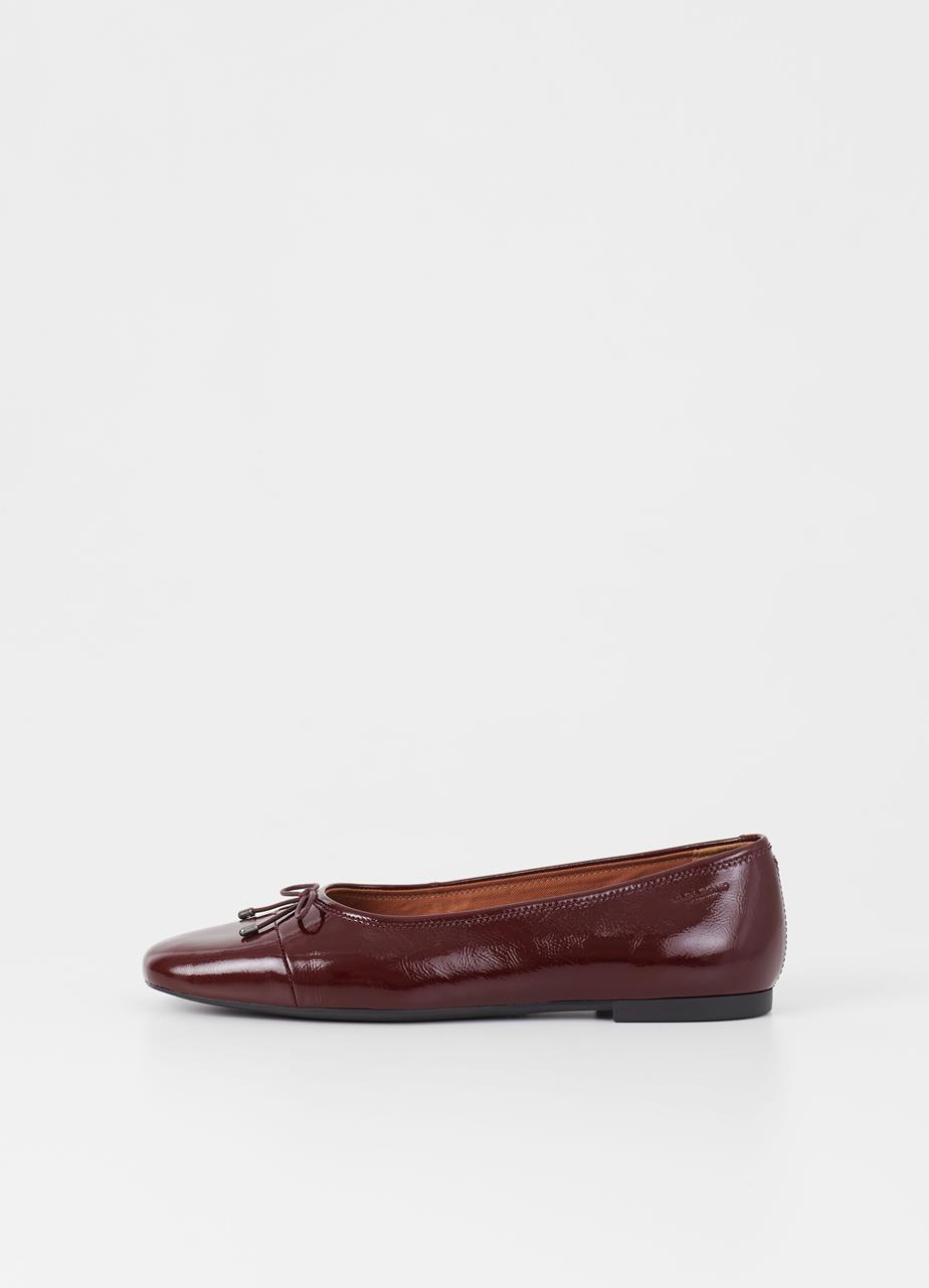 Jolin ballerines Rouge, Cuir Verni