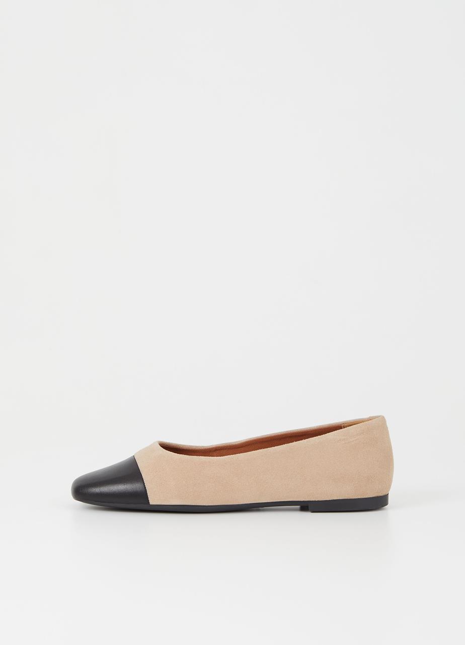 Jolin ballerines Beige, Daim/Cuir