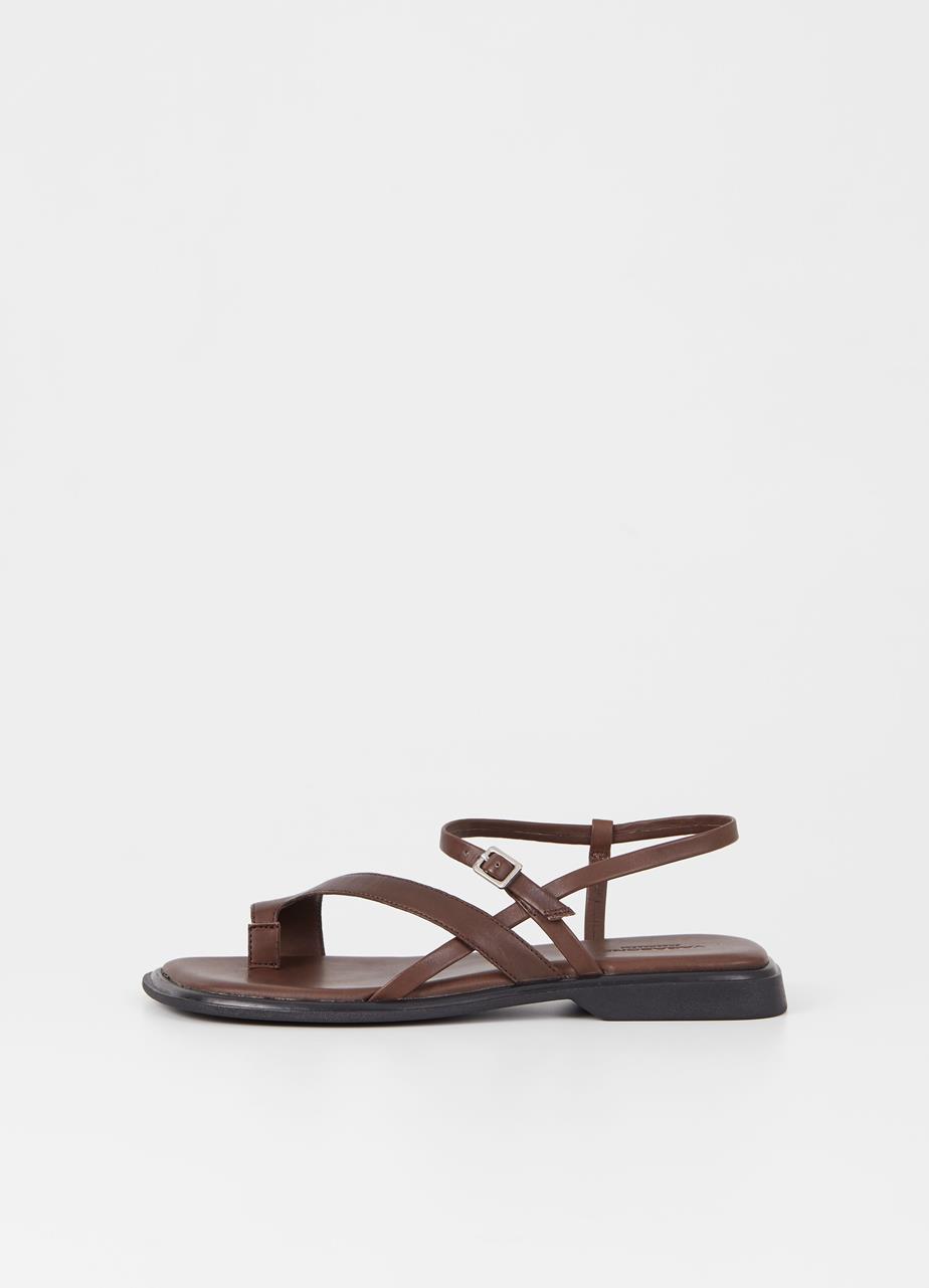 Izzy sandaler Mørkebrun læder