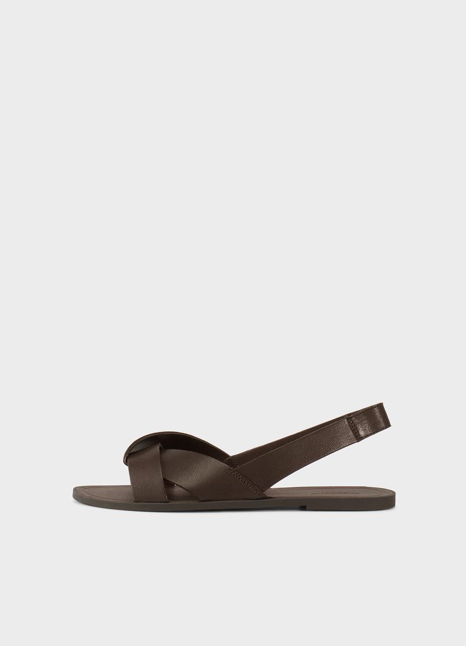 Tia 2.0 sandały Ciemny Braz, Skóra