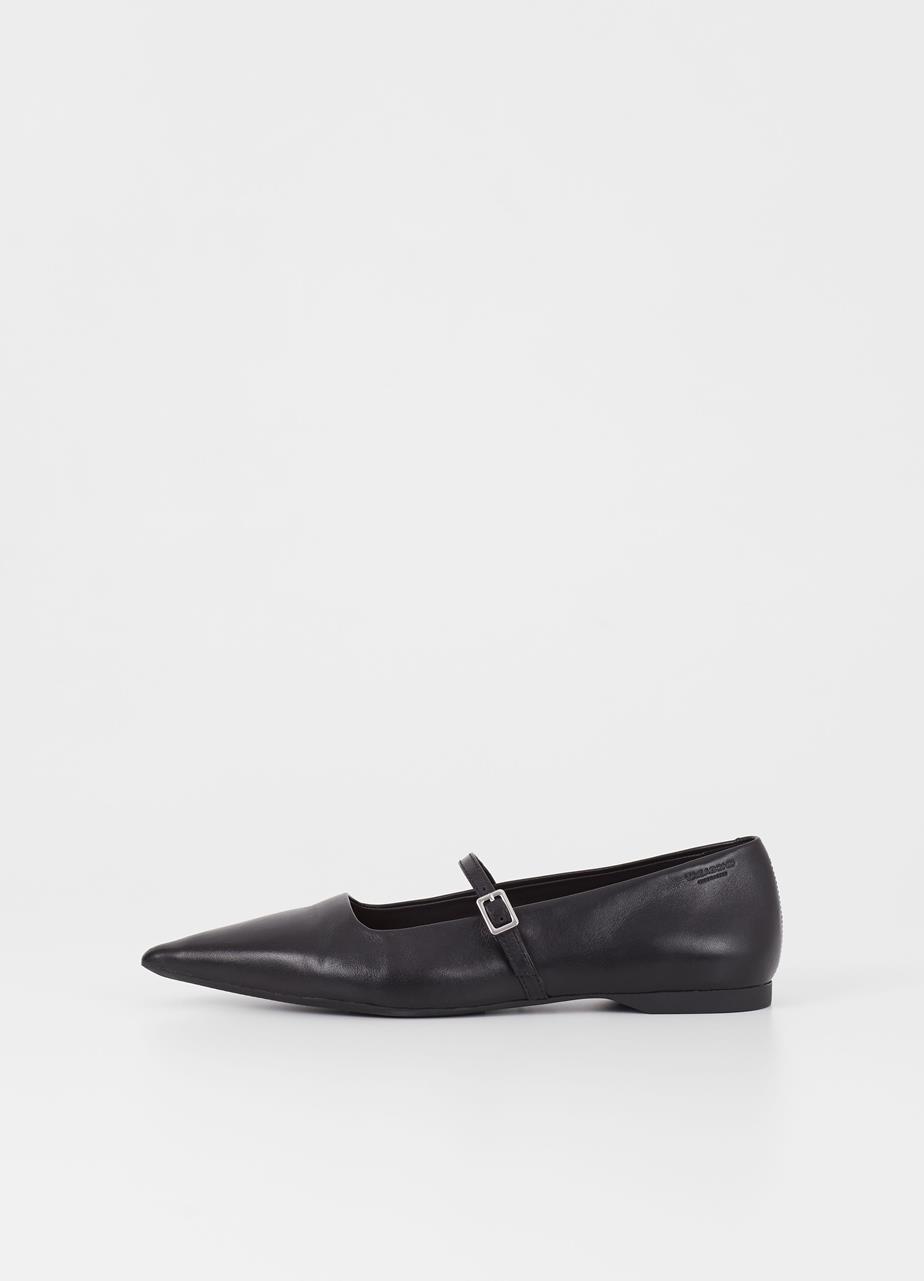 Hermine sapatos Preto couro