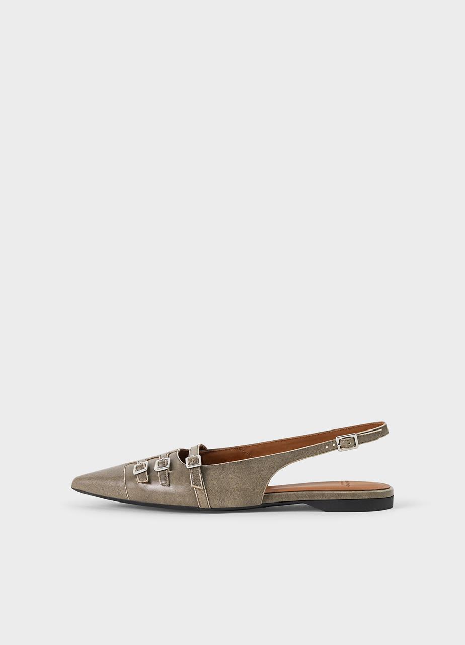 Hermine schuhe GRAU GEBÜRSTET LEDER