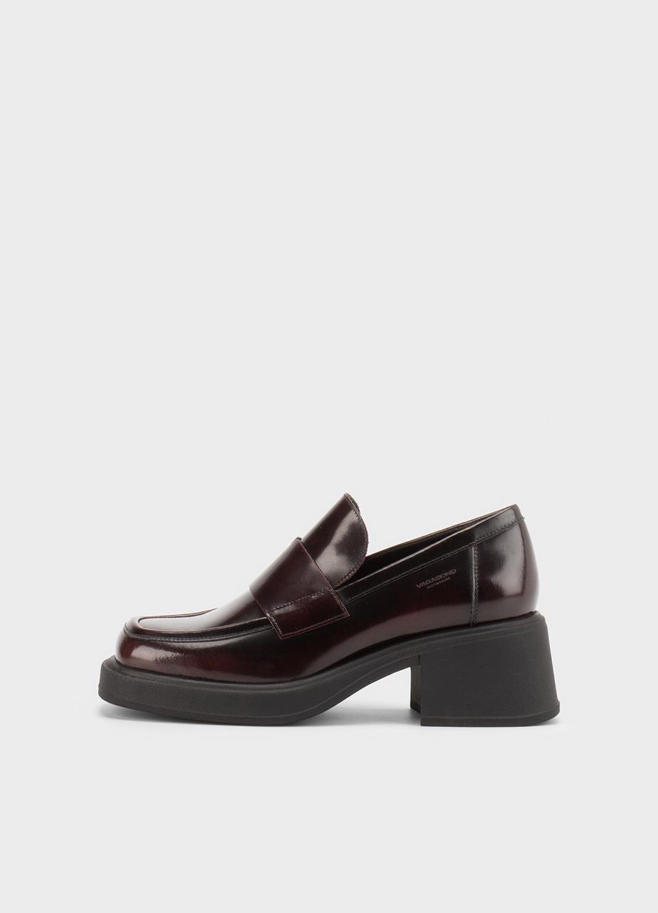 Dorah loafer Dunkelrotes, Poliertes Leder