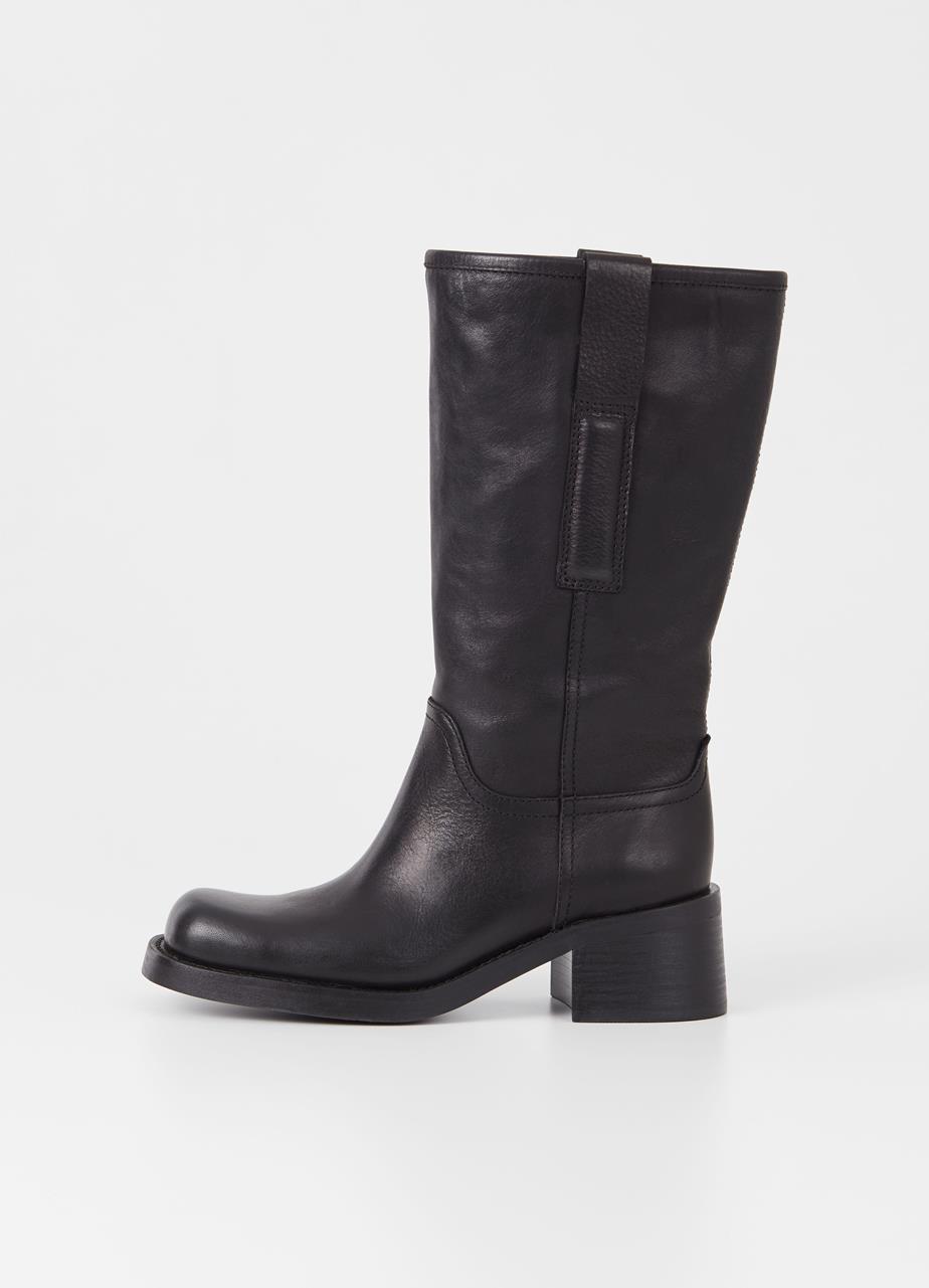 Nour bottes hautes Noir cuir