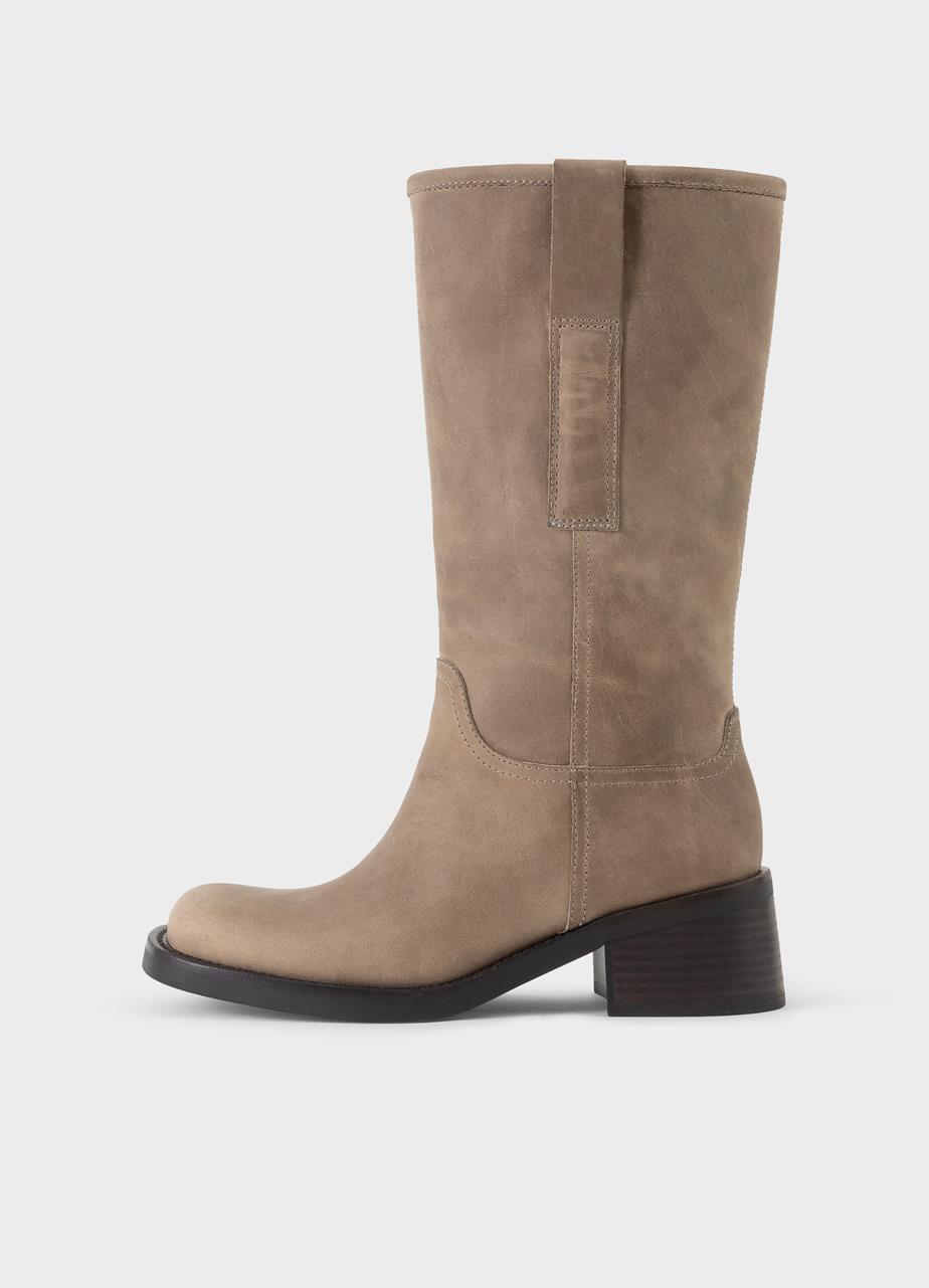 Nour tall boots Light Brown oily nubuck