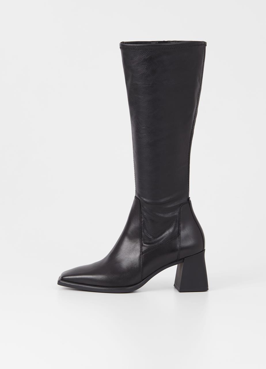 Hedda tall boots Black leather/comb