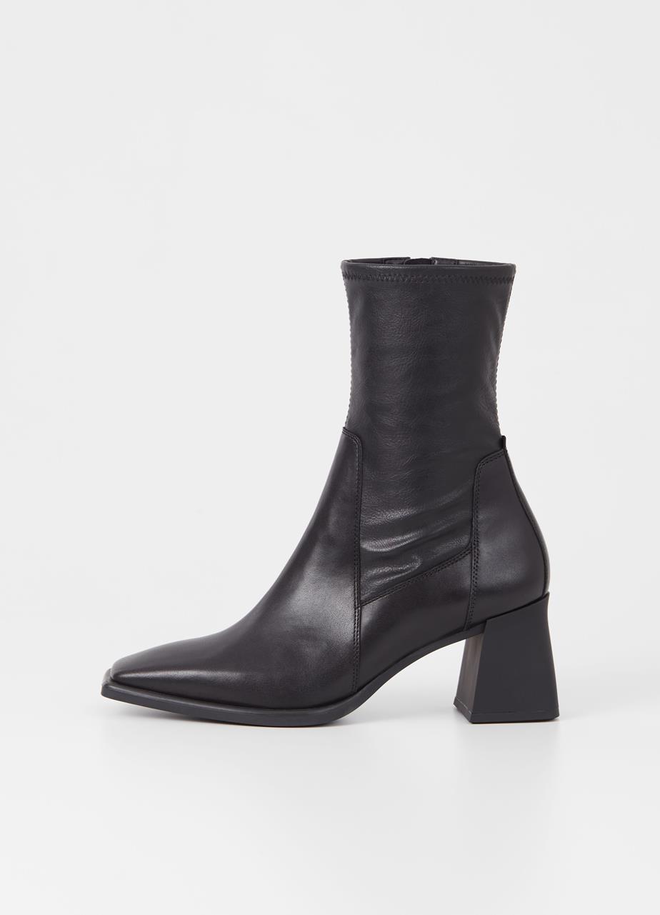 Hedda boots Svart skinn/kammet skinn