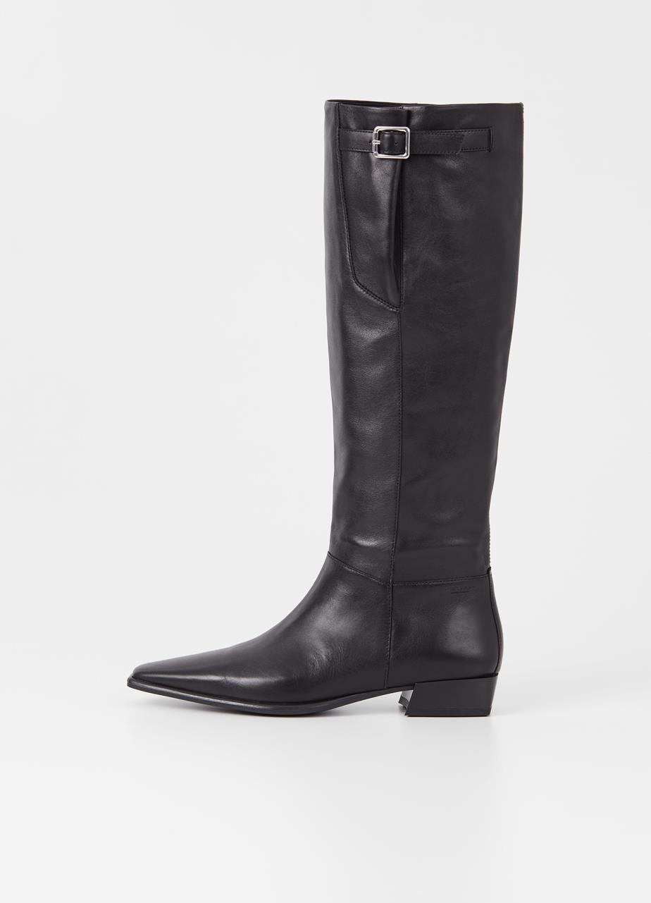 Nella botas de cano alto Preto couro