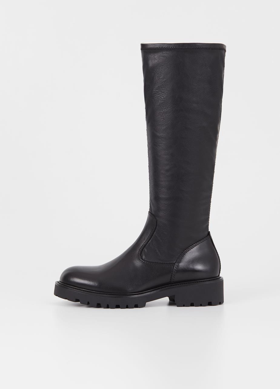 Kenova botas de cano alto Preto couro/comb