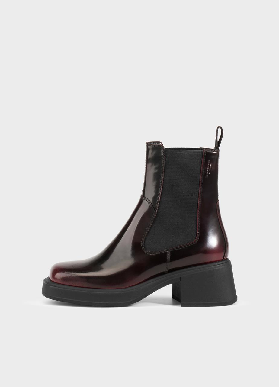 Dorah boots Dark Red, Polished Leather
