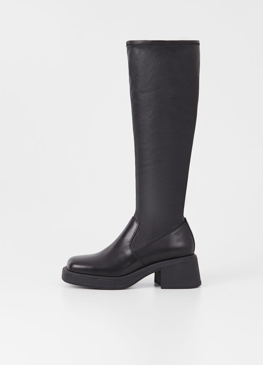 Dorah tall boots Black leather/comb
