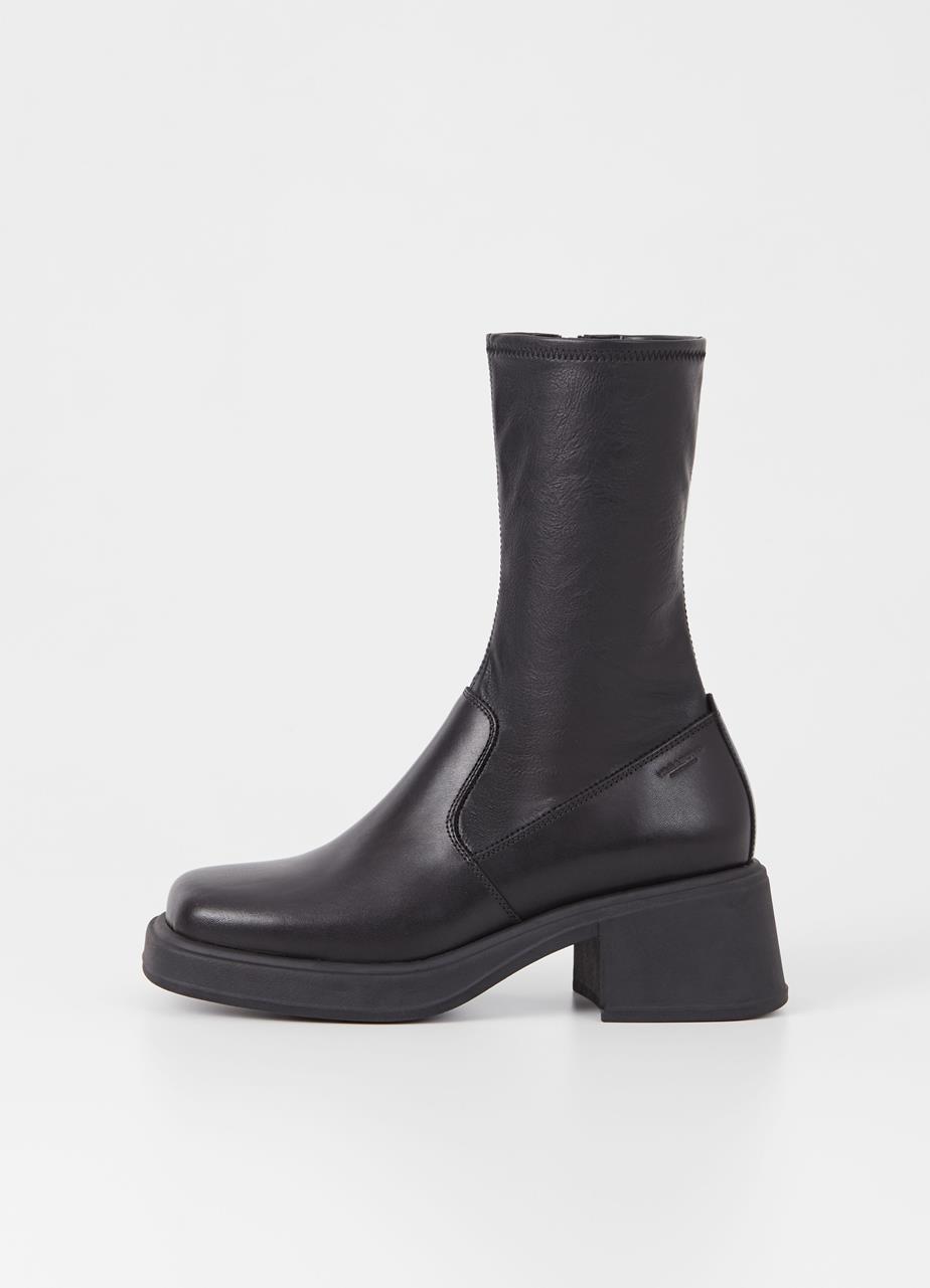 Dorah boots Black leather/comb