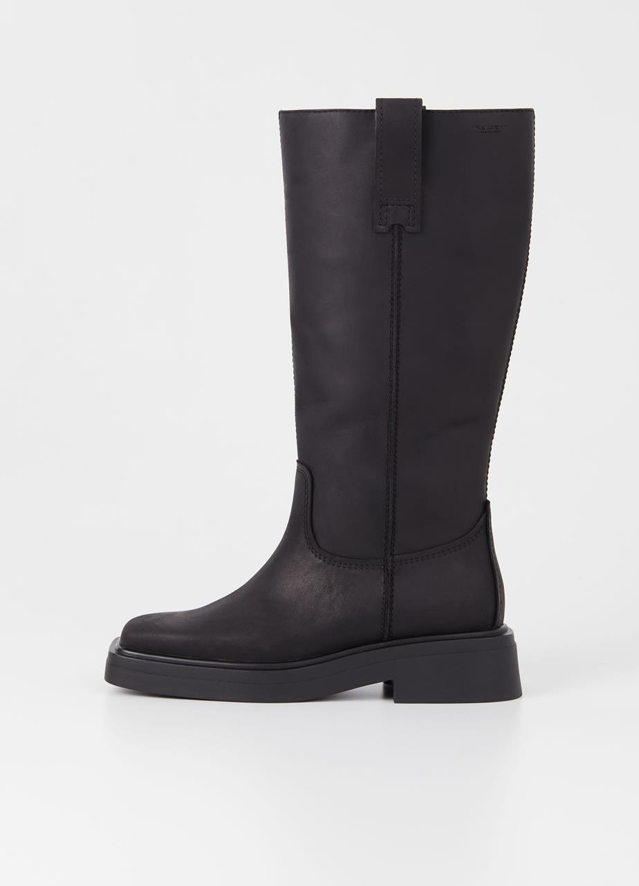 Eyra botas de cano alto Preto nobuck oleado