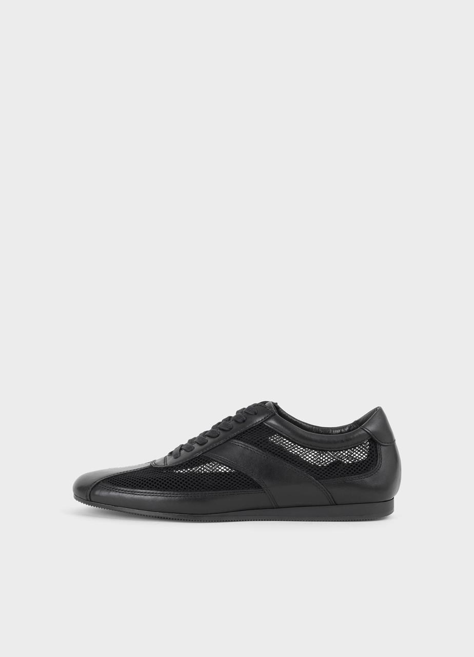 Hillary sneakers Zwart leer/mesh