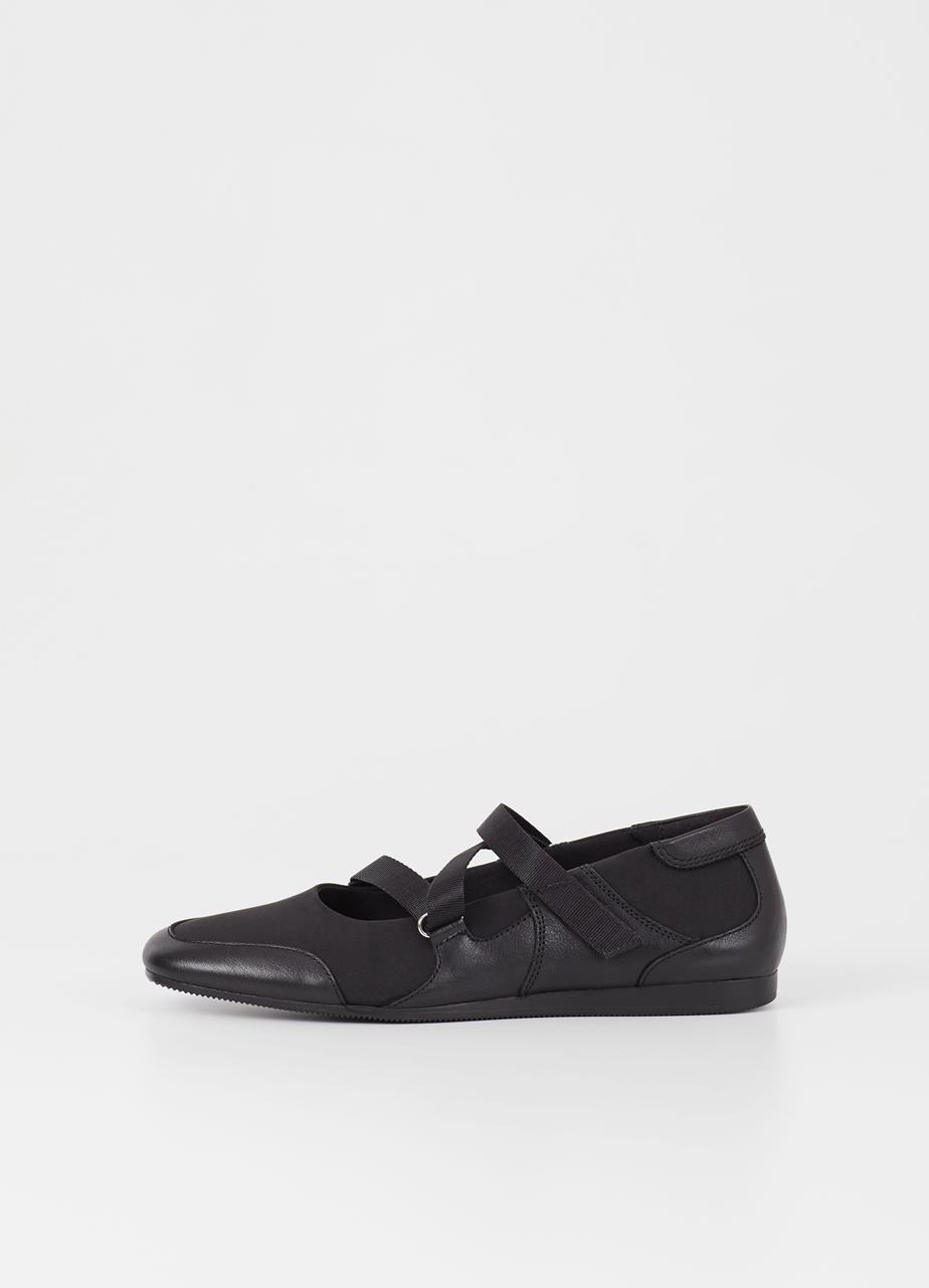 Hıllary shoes Black leather/textıle