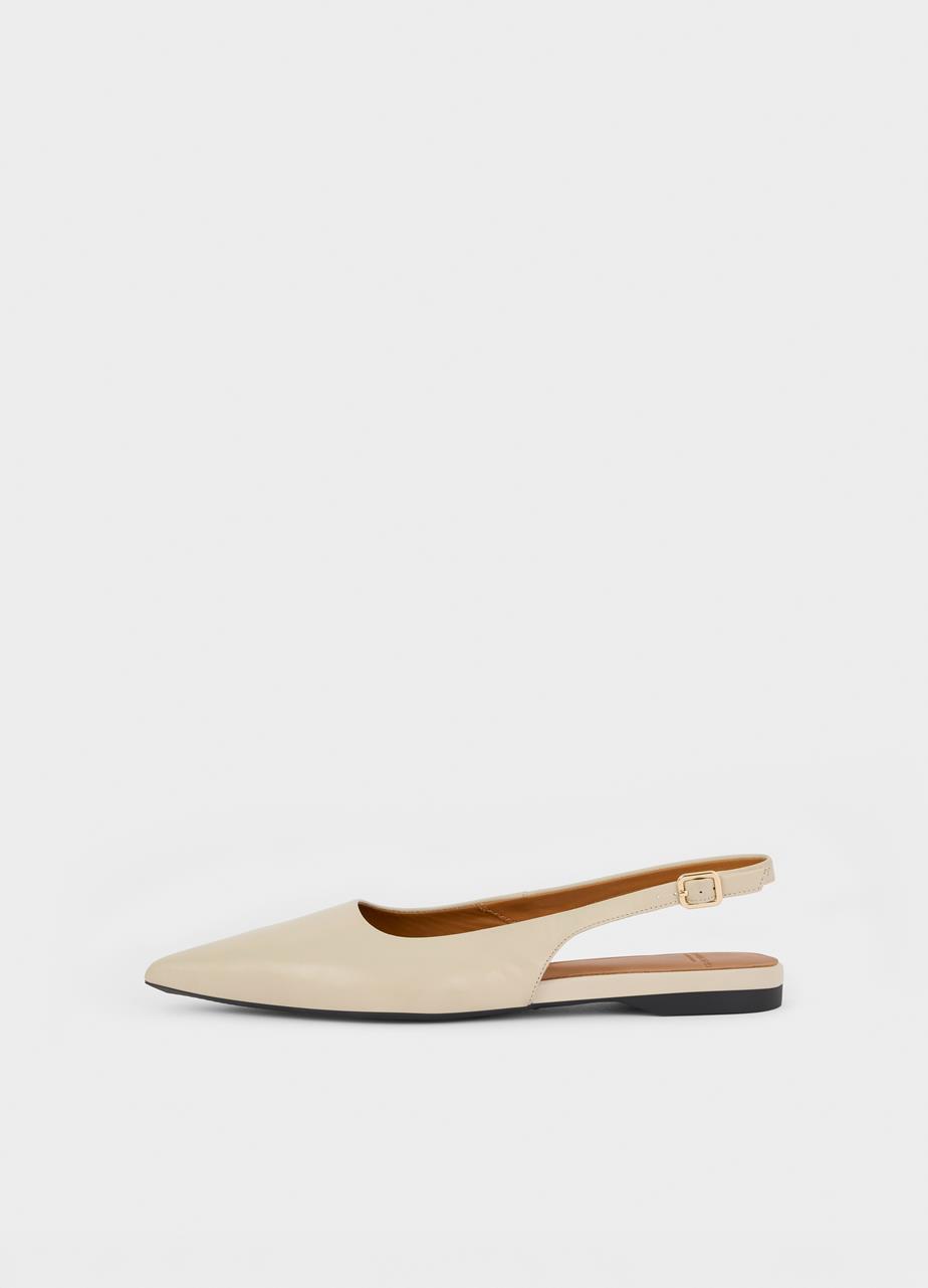 Hermine zapatos bajos Beige cuero